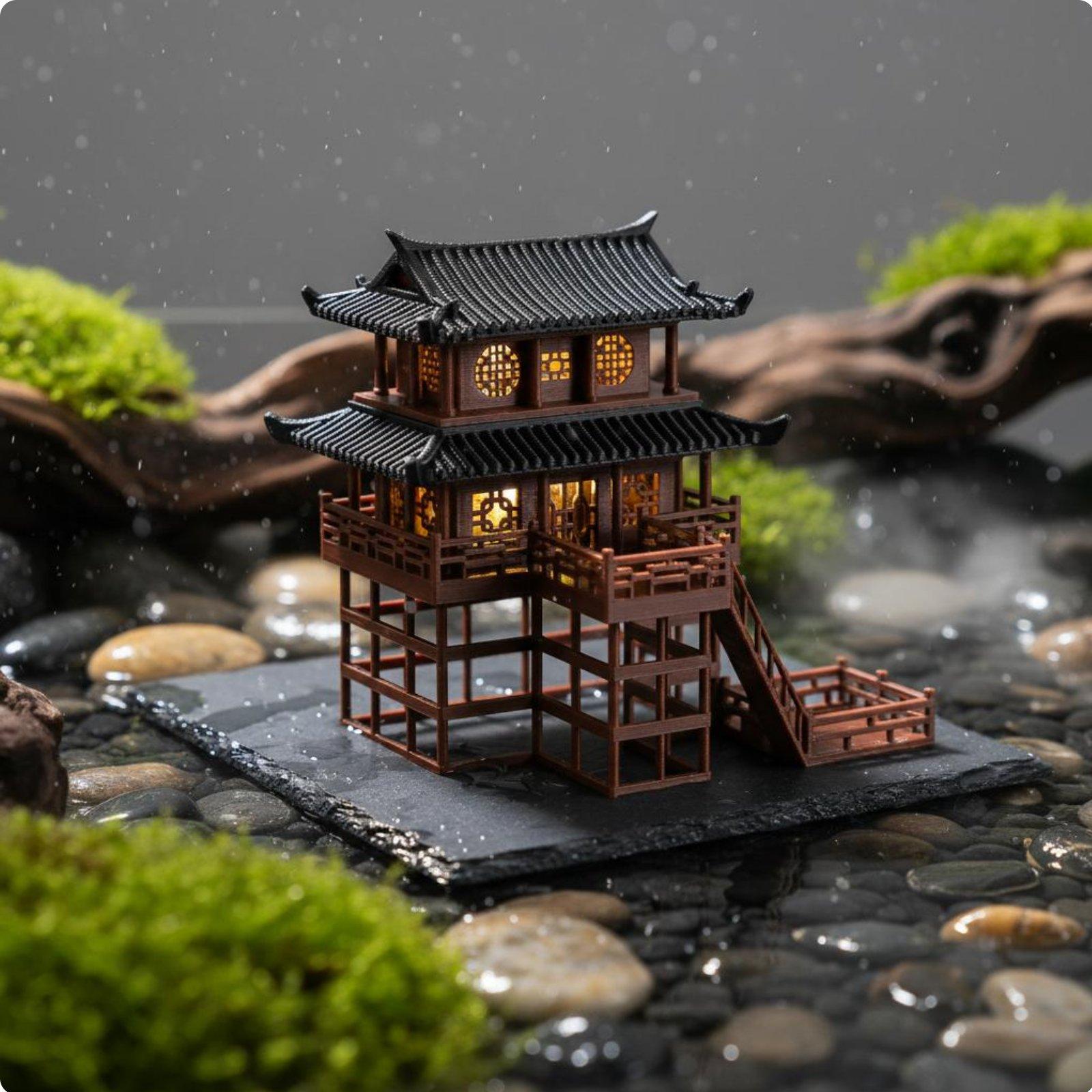 Настольная пластиковая пагода- – обзор и цена Landscape Bonsai Garden